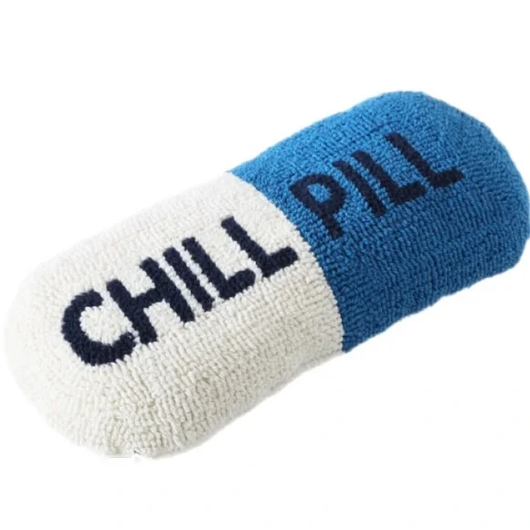 Mainstays 20" x 8" Chill Pill Decorative Pillow, Vanilla and Cobalt Blue - Picture 1 of 4
